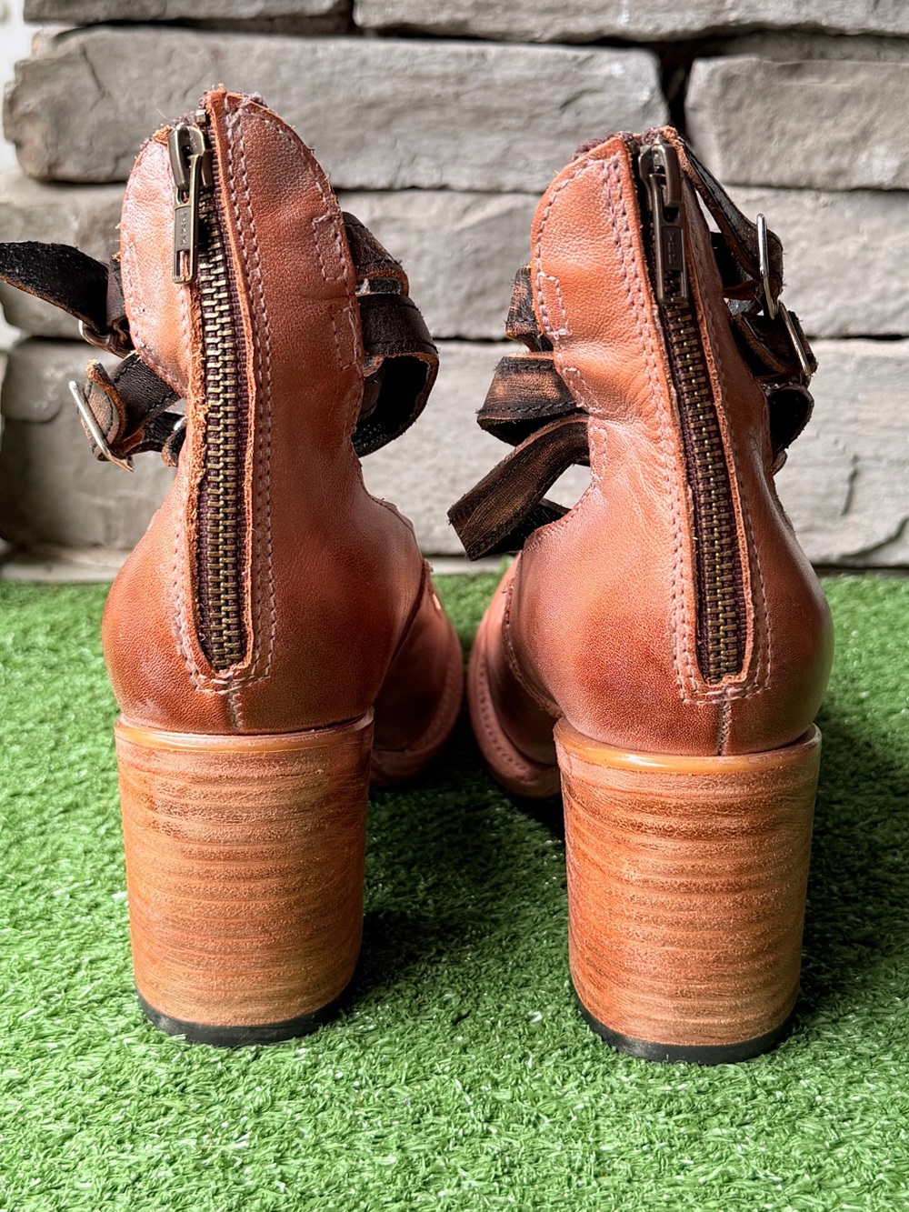 Freebird by Steven Randi Brown Leather Women’s Ankle Boots - Picture 8 of 13